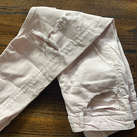 Womens Zara Skinny Distressed Denim Jean / Straight Leg Light pink - Picture 6 of 6